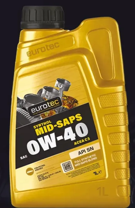 Eurotec 1L | SYNTHOL MID-SAPS Blend (0W40 SN/CF C3) (12x1LT)