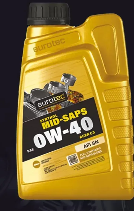 Eurotec 4L | SYNTHOL MID-SAPS Blend (0W40 SN/CF C3) (5x4LT)